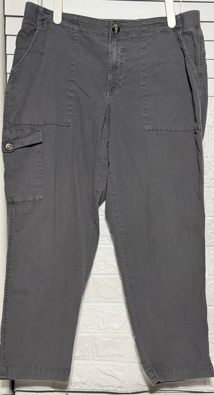 Sonoma Goods For Life Women’s Size 14 Gray Cargo Utility Pants Stretch Waist